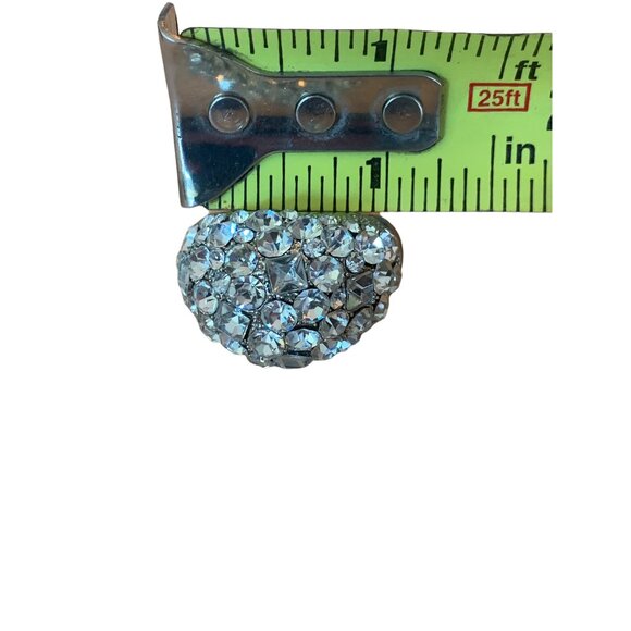 🍒 2/$20 🍒 Large 1" Adjustable Silver Cocktail Ring with Rhinestones - Picture 4 of 4